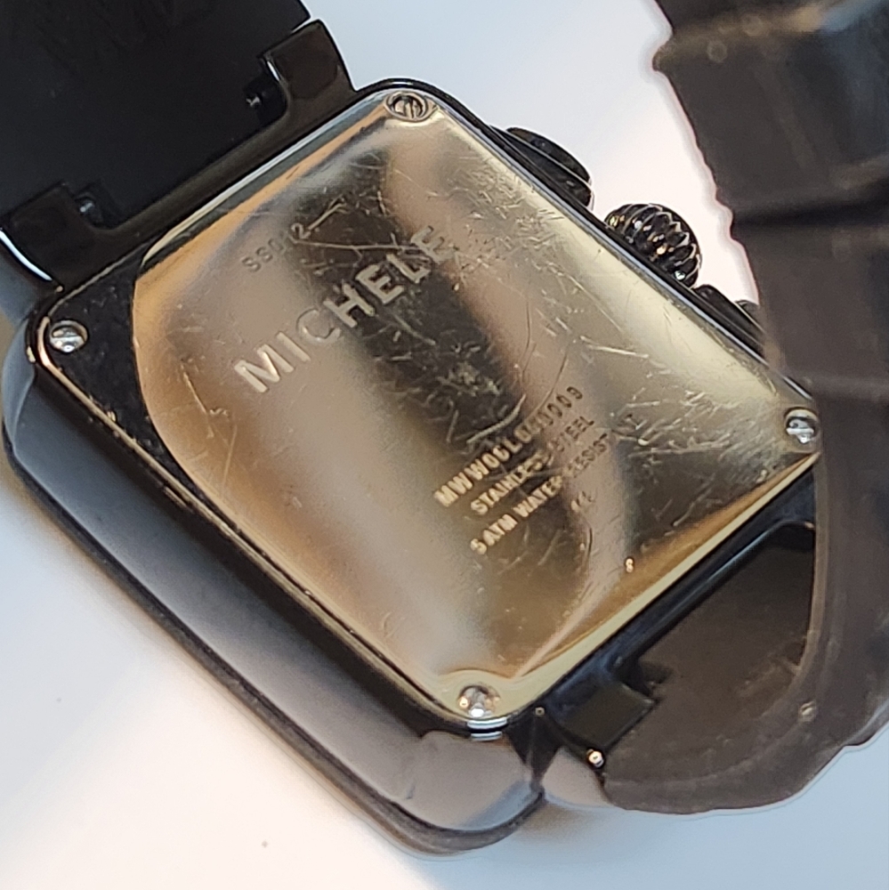 Michele Park 33mm Black Jelly Bean Cronograph Watch - Picture 14 of 14
